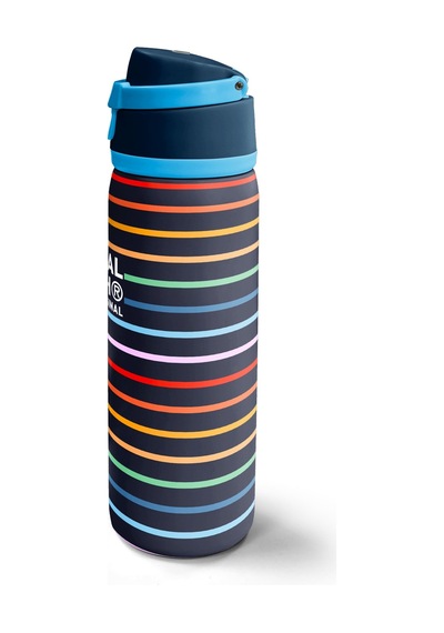 Coral High Çok Renkli Çizgi Desenli Pipetli Ve Direkt İçim Çelik Termos 800 Ml 38509 Lacivert - Şampanya