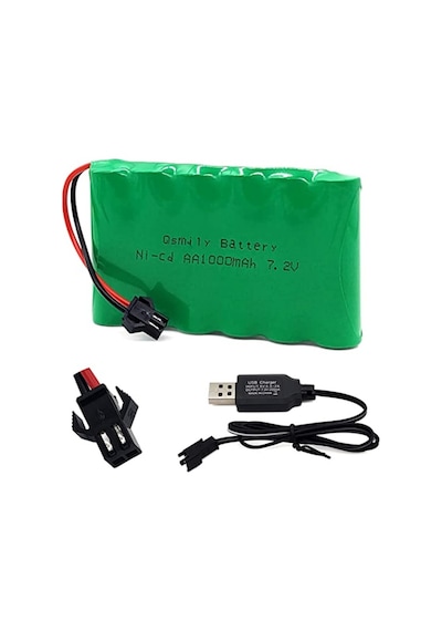 7.2V 1000 Mah Ni-Cd Batarya Ve Usb Şarj Cihazı Siyah Soketli