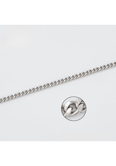 Platin Kaplama Klasik Gurmet Zincir Kolye / 55 Cm Silver