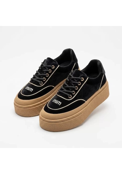 Guja 26k330 Taş Detaylı Siyah Kadife Kadın Sneaker