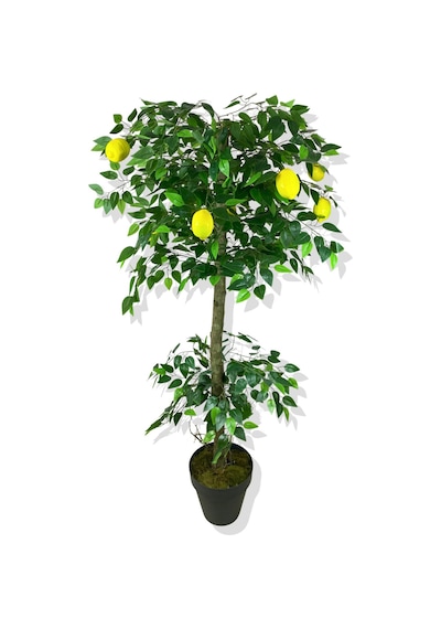 Cihan Çiçekçilik Limon Ağacı 160 Cm Yapay Ağaç Üretim Saksısı Beyaz- Yeşil