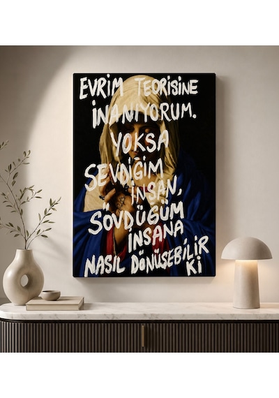 Bk Gift Vintage Klasik Sanat Esprili Sözlü Dekoratif Kanvas Tablo - 13 Çok Renkli