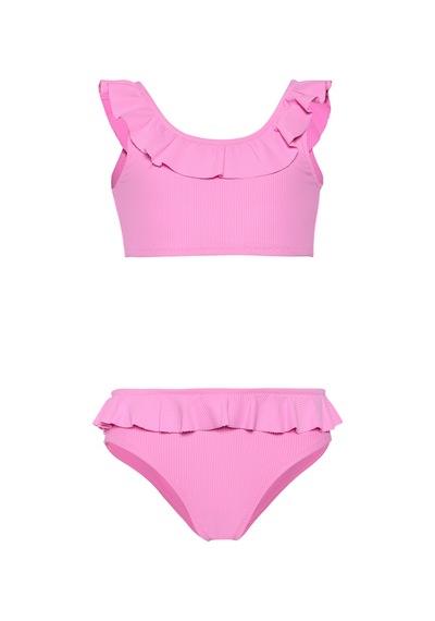Toosalty Kız Çocuk Pembe Volanlı Bikini Takımı 25sg004st Pembe