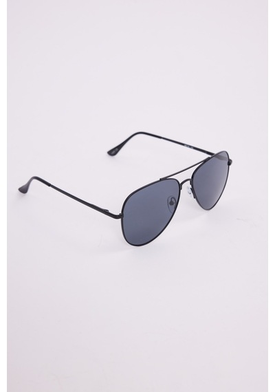Unisex Oval Damla Model Siyah Çerçeveli Uv 400 Korumalı Güneş Gözlüğü-51229 Çok Renkli