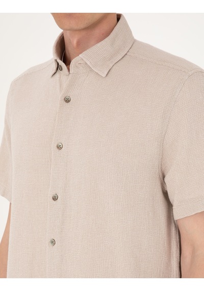 Pierre Cardin Erkek Bej Gömlek Kısa Kollu 50307070-vr011 Bej