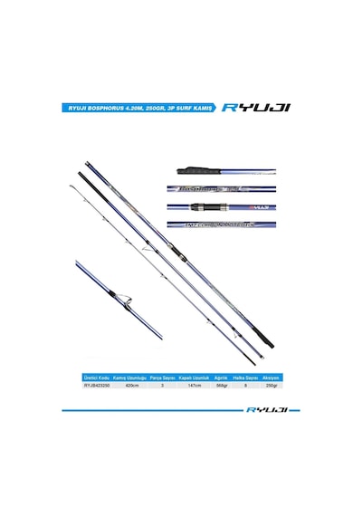 Ryuji Bosphorus 420cm 250gr 3 Parça Surf Olta Kamışı