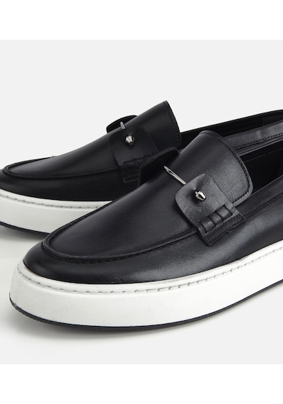 Hotiç Erkek Deri Siyah Metal Detaylı Günlük Loafer 02ayh320290a100 02ayh320290a100 Siyah