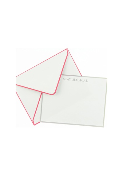 Düz Notlar, Stay Magical" Tasarımı - 15 Özel Günler Şık Not Kartı Ve Zarflar, Güzel Gümüş Süslemeli Ve "büyülü Kal" Mesajı, 10,8 Cm X 14,0 Cm Dfn002