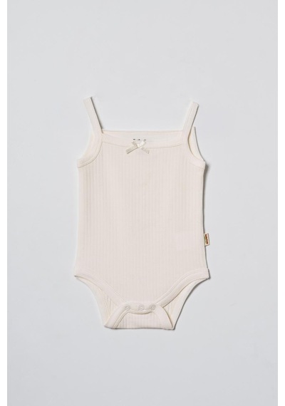 Babycosy Organic Wear Bebek 2li Askılı Zıbın Body %100 Organik Pamuk - Bebek Ve Yenidoğan Serisi - Csym31123 Ekru