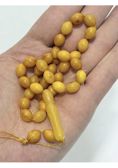 Doğal Kaya Damla Kehribar Tesbih 33lük 13,80 Gram K020