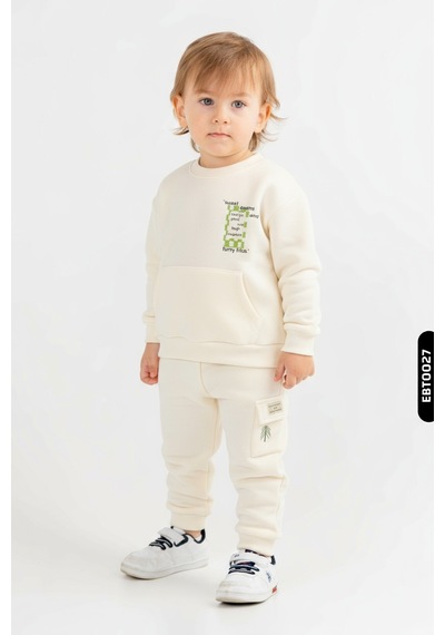 Xo Kids Erkek Çocuk 2li Kombin Takmı 1-4 Yaş Set0451 Krem