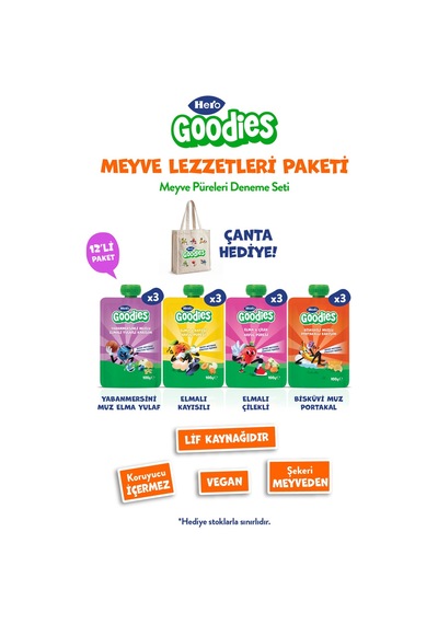 Hero Goodies Karma Meyve Püresi Paketi 12 Adet Deneme Seti