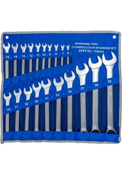 6038 Kombine Anahtar Takımı 6-32 Mm 20 Parça Bez Çantalı