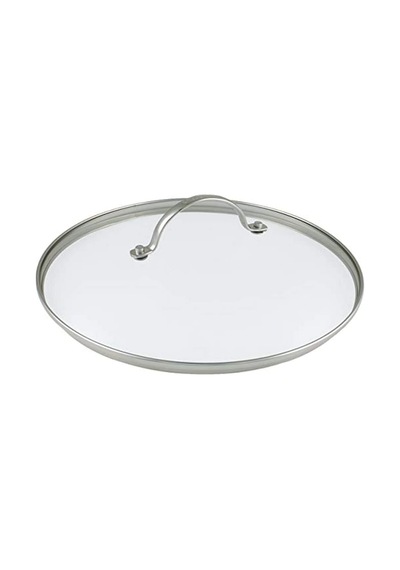 20 Cm Sertleştirilmiş Cam Paslanmaz Çelik Kenarlı Genel Cam, Kapak Metal Saplı, Clear, 28 Cm Çok Renkli