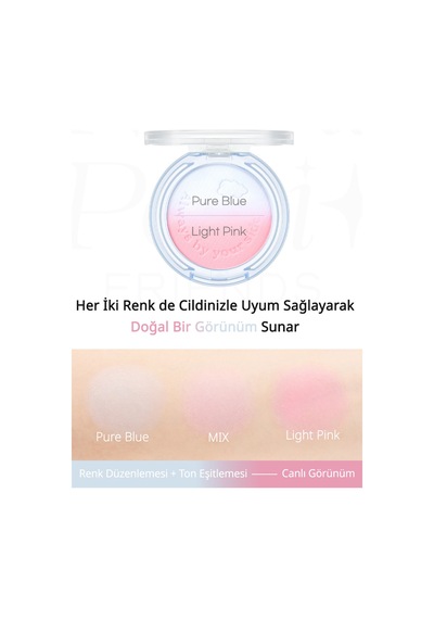 Doğal Görünüm Sunan İki Tonlu Pudra Allık Perıpera Pure Blushed Custom Cheek 001 Candy Pink 001