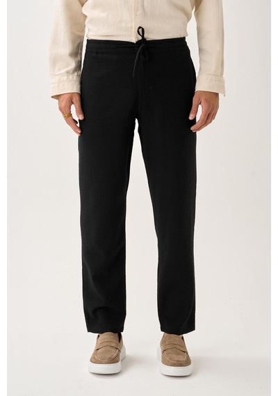 Alexandergardi Smart Casual Dokulu Pantolon Siyah