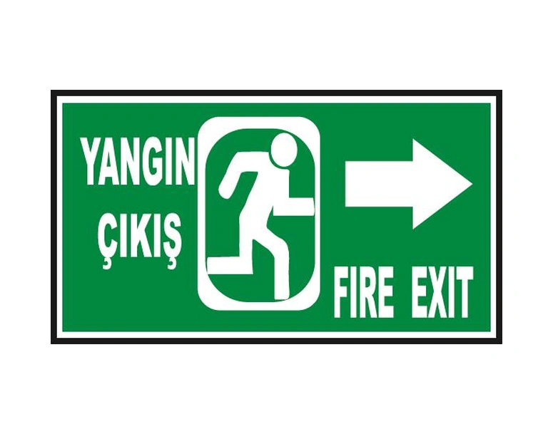 Fosforlu Yangın Çıkış Levhası - Fotolümenli - Sağ Yön