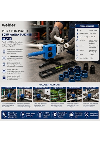 Welder Makarasız Plastik Boru Kaynak Makinesi