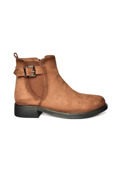 Fox Shoes R374050202 Taba Süet Alçak Tabanlı Kadın Bot Taba