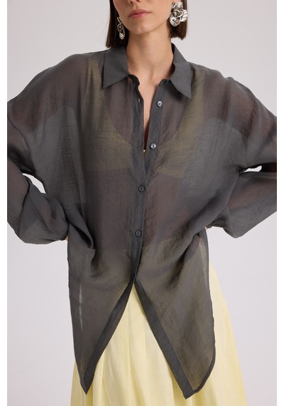 Mai Collection Mai Studios Co. Lyra Oversize Antrasit Gömlek Antrasit