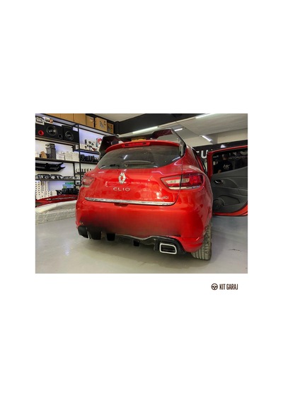 Kit Garaj Renault Clio 4 Rs Egzoz Görünümlü Piano Black Difüzör Plastik Boyalı