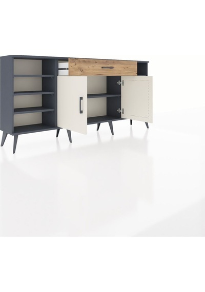 Arges Konsol 7 Raflı Tek Çekmeceli 2 Kapaklı 176x30x83 Antrasit-aytaşı/çam Aytaşı/çam Arges Konsol 7 Raflı Tek Çekmeceli 2 Kapaklı 176x30x83 Antrasit-aytaşı/çam Aytaşı/çam