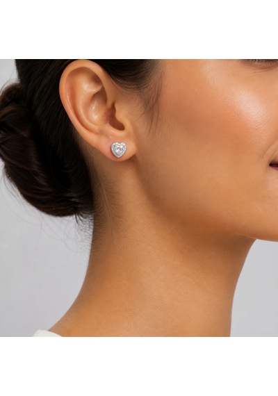 Servi 925 Ayar Gümüş Heart Elegance Küpe-18