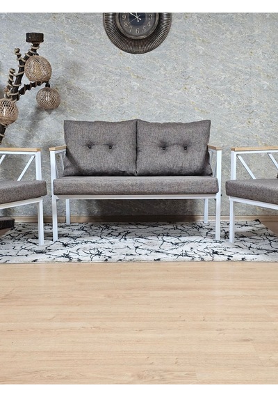 Beyaz Boyalı Bahçe - Balkon - Mutfak Çay Seti Takımı Bahçe Koltuk 001