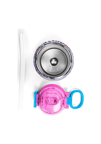 Coral High Kids Pastel Renkli Kelebek Desenli Pipetli Ve Direkt İçim Çelik Termos 500 Ml 38106 Pembe - Mavi