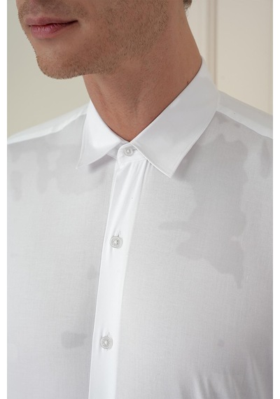 Efor Slim Fit Pamuk Uzun Kol Klasik Beyaz Gömlek Gk 745 Beyaz