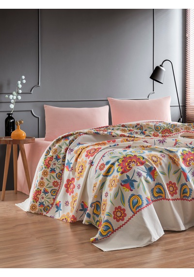 Loyal Home Çift Kişilik 4 Parça Pike Takımı 200x240 Cm Pembe