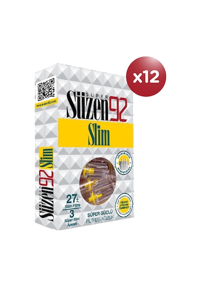 Süzen92 Sigara Ağızlığı Filtresi Slim 27x12 Bundle