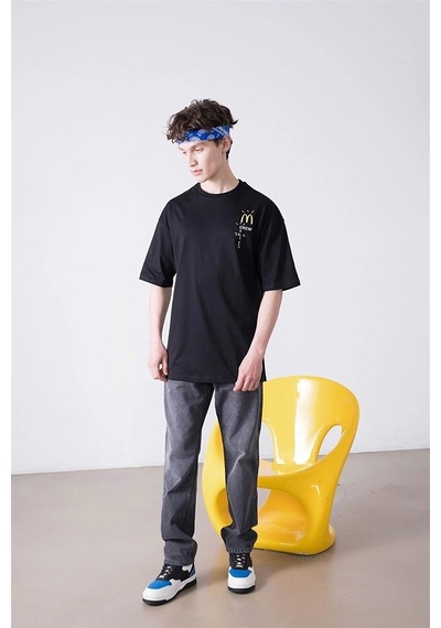 Startmore Unisex Mc Crew Cactus Jack Siyah Tshirt Siyah