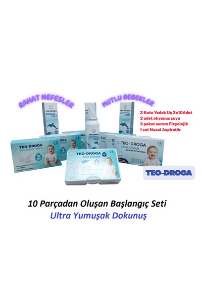 Teo-droga Bebek Başlangıç Seti Nazal Aspiratör+yedek Uç + Okyanus Suyu+Serum Fizyolojik
