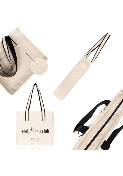 Ds Designarts Albitote Cool Moms Club Kanvas Totebag Açık Krem