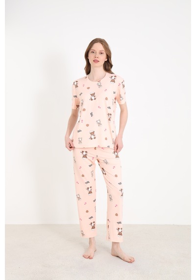 Elitol Bamboo Örme Desenli Kadın Pijama Takımı Desenli-6