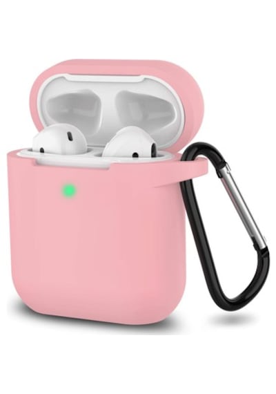 Apple Uyumlu Airpods Silikon Kılıf 1 Ve 2 Nesil Koruma Kılıf Açık Pembe Açık Pembe