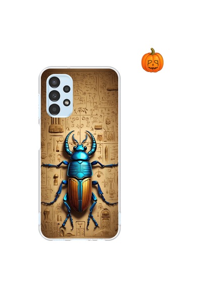Samsung Galaxy A13 Uyumlu Şeffaf Kılıf Antik Mısır 3 Tasarımlı