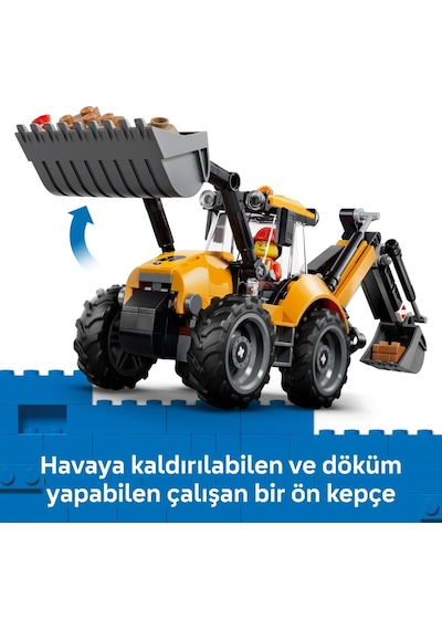 LEGO® City Sarı Kazıcı Yükleyici 60480 - 7 Yaş ve Üzeri Çocuklar için 2 Minifigür İçeren Yaratıcı Oyuncak Yapım Seti (301 Parça)