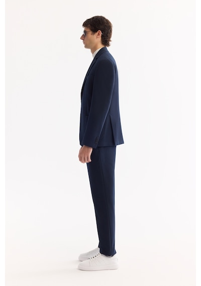 Avva Erkek Lacivert Mono Yaka Bi-stretch Hafif Dokulu Blazer Comfort Slim Fit Ceket A52y4013
