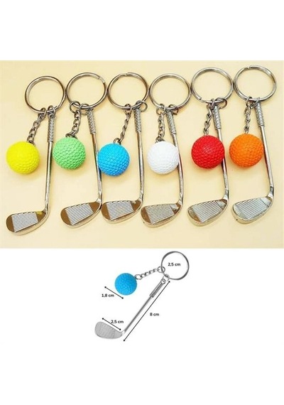Gerçekçi Golf Tasarımlı Şık Anahtarlık Kolye Çanta Süsü Golf Keychain Bx40
