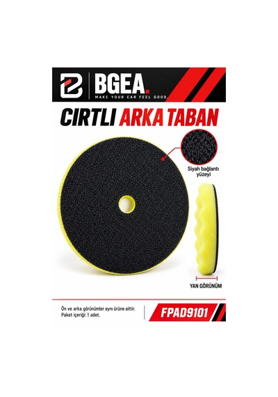 Bgea Waffle Sarı Polisaj Süngeri 6 İnç 150 Mm Cırtlı Pasta Cila Pedi