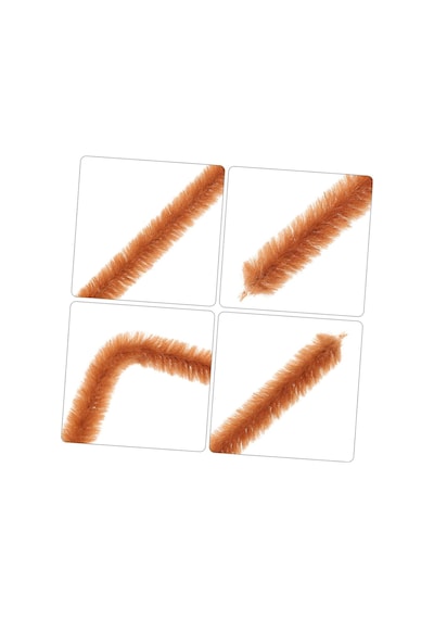 Kahverengi 50 Adet Şönil, Tüylü Tel, Eğitici Şönil Seti, 30 Cm, Peluş Tel