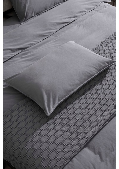 Kaay Premium Lastikli Çarşaf Dahil Nevresim Takımı 200x220 Çift Kişilik Antrasit