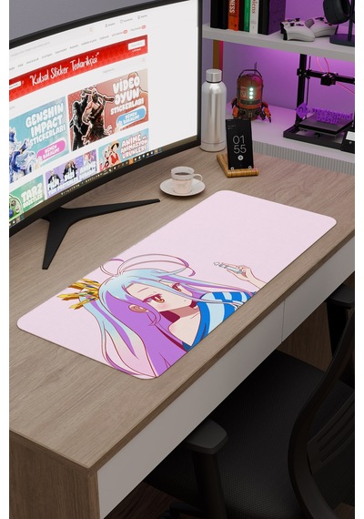 No Game No Life Anime V1 - 70x30 Xl Gaming Kauçuk Kaymaz Taban Mouse Pad Fare Altlığı