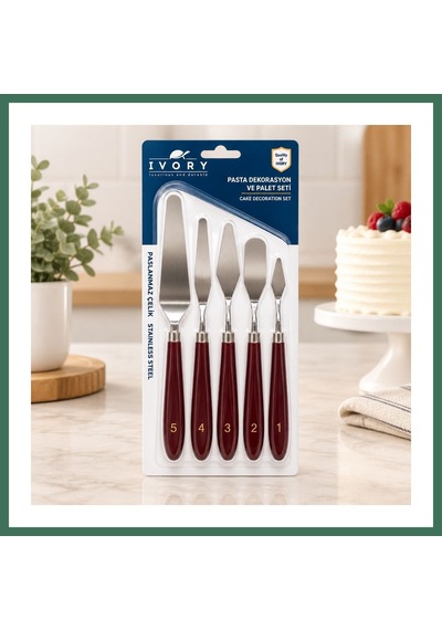 En-cag 5 Parça Pasta Spatulası Bss Çok Renkli