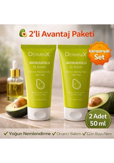 Avokadolu El Kremi 2'li 50 Ml Yoğun Nemlendirici Avantajlı Set