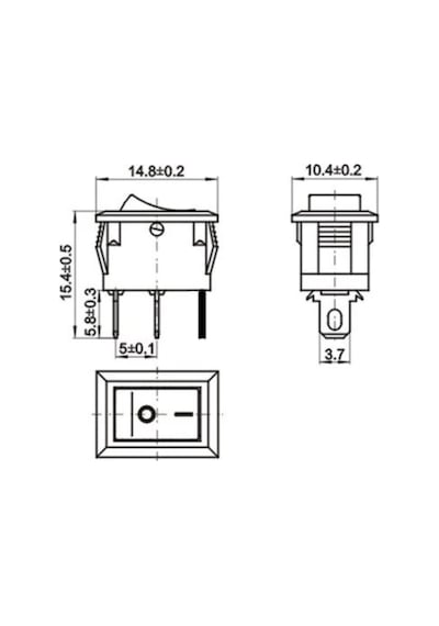 100 ADET IC-125B-5 MİNİ (S) IŞIKSIZ ANAHTAR ON-OFF-ON 3P 3 KADEME