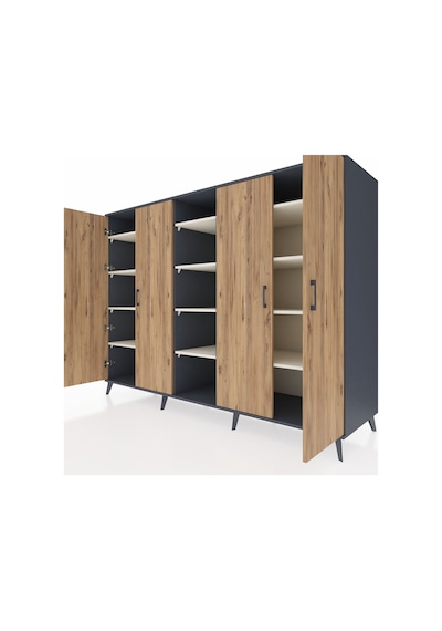 Kronos Dolap 12 Raflı 4 Kapaklı 220x59x163 Antrasit-çam/aytaşı Atlas Çam/aytası - Antrasıt