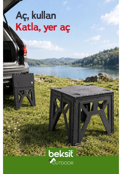 Outdoor Herkül D Katlanır Masa Antrasit Antrasit Antrasit